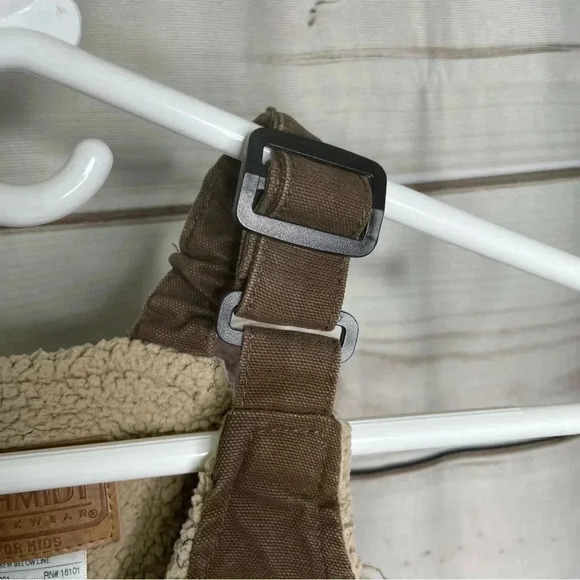 Schmidt Workwear Kids Overalls 12 Months Brown Insulated Zip Up Adjustable Strap - Picture 3 of 7